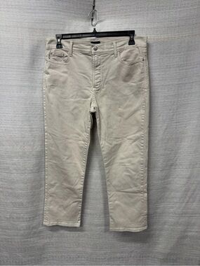 NYDJ Cream Straight-Leg Jeans